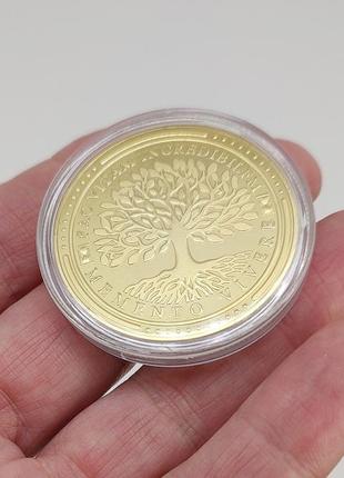 Монета сувенірна "дерево життя/череп" (колір — золото) арт. 04160