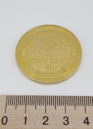 Монета сувенірна "дерево життя/череп" (колір — золото) арт. 04160