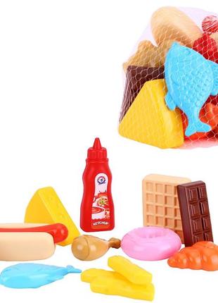 Набір продуктів технок 8706 дитяча пластикова іграшка 15 продуктів для дітей кухня магазин супермаркет