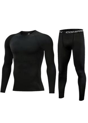 Чоловіча термобілизна thermal underwear boelginol комплект черный 
черный
(3357)1 фото