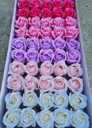 Мыльные розы (микс № 13) для создания роскошных неувядающих букетов и композиций из мыла