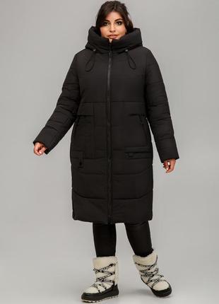 Тепле жіноче зимове пальто верона з матової плащівки батал 50-60 розміри різні кольори чорне