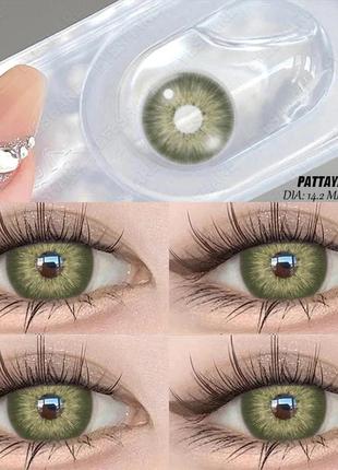 Цветные контактные линзы для глаз pattaya green2 фото