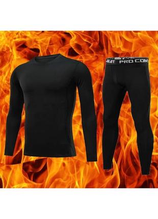 Дитяча термобілизна зимова sport thermal underwear winter black kids (3353)1 фото