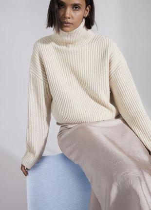 Шикарный тёплый укорочённый свитер h&m шерсть1 фото