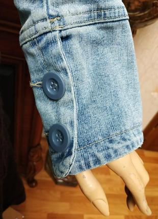 Красивий приталений джинсовий піджак джинсовый пиджак3 фото