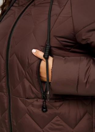 Модная женская зимняя куртка тоскана стеганая с мехом под овчину батал 50-60 размеры...