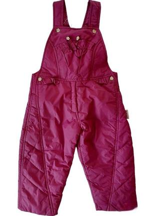 Комбинезон демисезонный вишневого цвета, теплая зима брюки для девочки на синтепоне одягайко 98 размер см-29