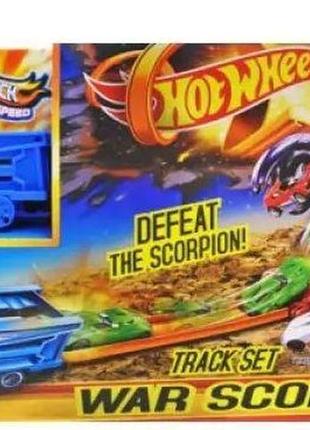Трек с машинкою та запуском скорпіон hot wheel world war scorpion