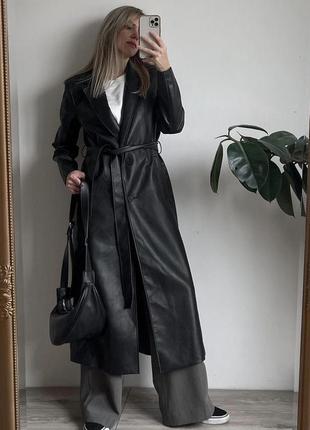 Стильный тренч из эко кожи от zara💔 новый! очень крутой 😍