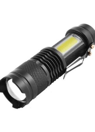 Фонарь ручной police 525/8468-xpe+cob, li-ion акум., zoom, зу microusb, box