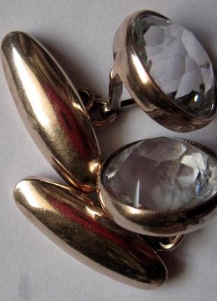 Запонки ссср серебро с позолотой 875 проба ,не носились