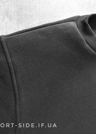 Теплый мужской свитшот nike (найк)зима черный толстовка лонгслив (чоловічий світшот)теплий зимовий2 фото