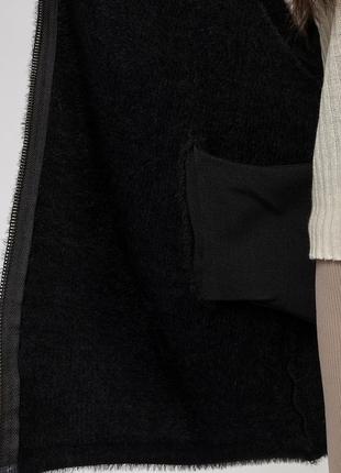 Кардиган женский черный короткий з капюшоном к7007 фото