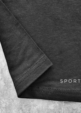 Літній комплект шорти і футболка champion (чорна футболка , темно сірі шорти) маленький логотип3 фото