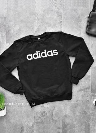 Чоловічий світшот adidas (адідас) чорний (велика емблема) толстовка лонгслів (чоловий світшот)