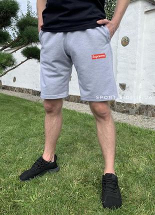 Мужские шорты supreme (суприм) светло серые (чоловічі шорти)1 фото