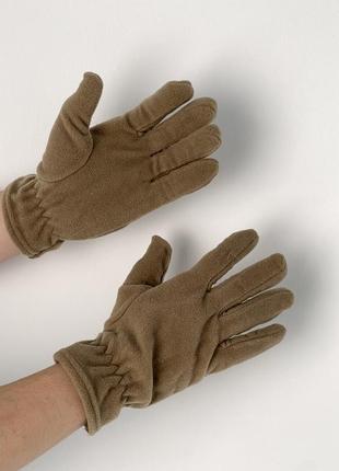 Рукавички чоловічі зимові тактичні фліс strage бежеві | рукавички флісові теплі демісезонні4 фото