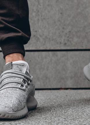 Чоловічі кросівки adidas tubular shadow grey (адідас тубулар) сірі тубулари 45