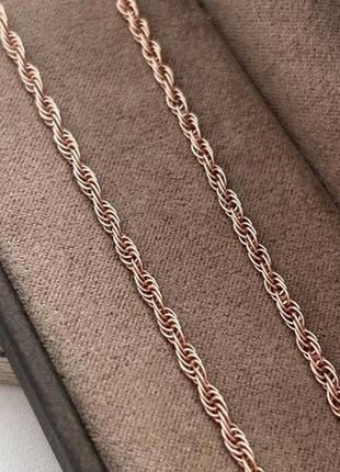 Цепочка позолоченная из серебра с плетением жгут на шею 40 см2 фото