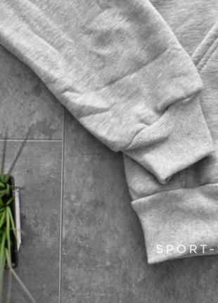 Теплий чоловічий спортивний костюм asics (асикс) світло-сірий, толстовка із замком олімпійка (мастерка)3 фото