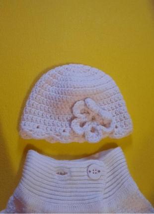 Пончо дитяче і шапочка, накидка для новонароджених, для немовлят кофтинка для фотосесії, набір для дівчинки4 фото