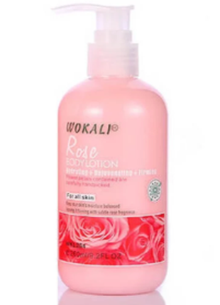 Зволожуючий, омолоджуючий лосьйон для тіла wokali rose body lotion з ароматом троянди 260 мл1 фото