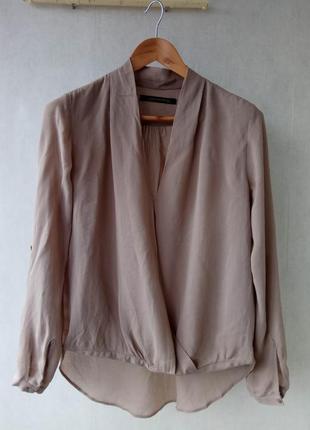 Блузка светло-коричневая zara, размер s1 фото