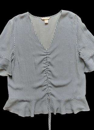 Смугаста блузка з воланами h&m, розмір 122 фото