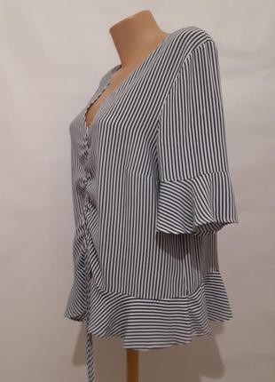 Смугаста блузка з воланами h&m, розмір 123 фото