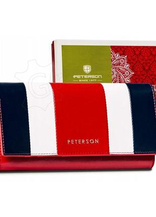 Жіночий шкіряний гаманець peterson ptn pl-467 multi білий -