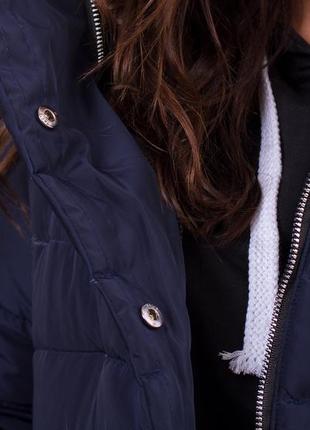 42-52р зимнее пальто плащевка стеганое с капишоном удлиненная куртка длинная черный7 фото