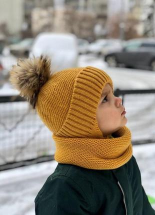 Зимняя шапка или комплект для мальчика 46-48, 50-522 фото