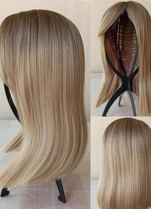 Коротка нова перука, каре, з чубчиком, блонд, парик1 фото