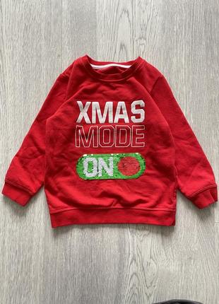 Крутая кофта свитшот новогодний свитер matalan 5-6 лет