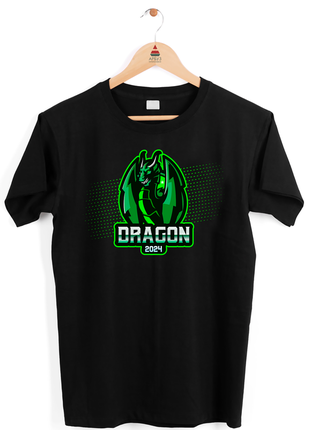 Футболка с новогодним принтом "dragon 2024 года. зеленый дракон. год дракона 2024" push it2 фото
