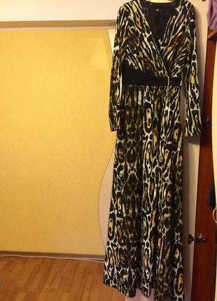 Платье в пол gizia с леопардовым принтом4 фото