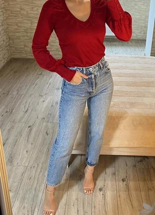 Женский красный свитер джемпер кофта2 фото