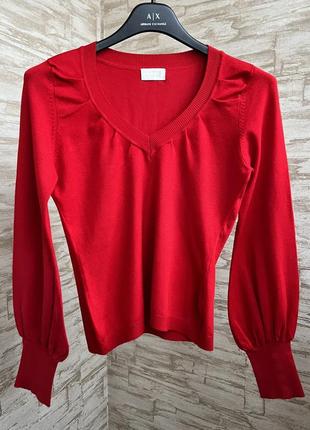 Женский красный свитер джемпер кофта3 фото