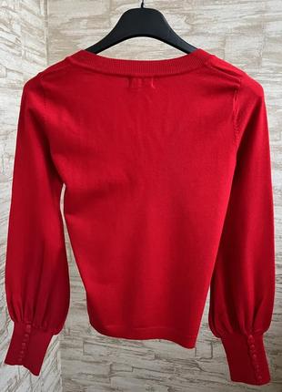 Женский красный свитер джемпер кофта6 фото