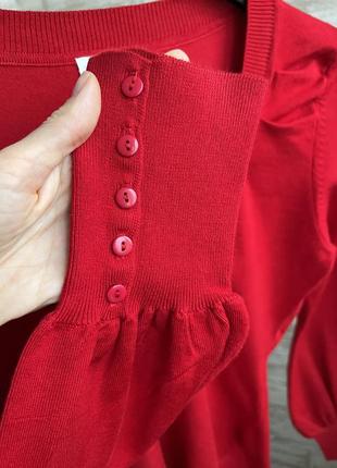 Женский красный свитер джемпер кофта5 фото