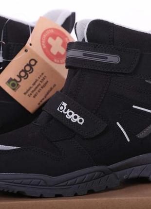 Зимние термо ботинки bugga waterproof черные6 фото