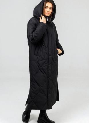 Довгий пуховик-ковдра lora duvetti 908 44 розмір