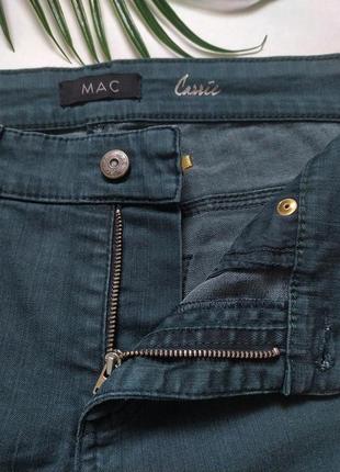 Фірмові джинси mac jeans, прямі, труби, злегка стрейчеві, бірюзові, смарагдові, котон5 фото