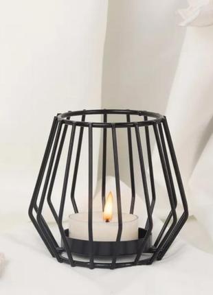 Свічник металевий декоративний, чорний підсвічник металевий, золотий підсвічник...