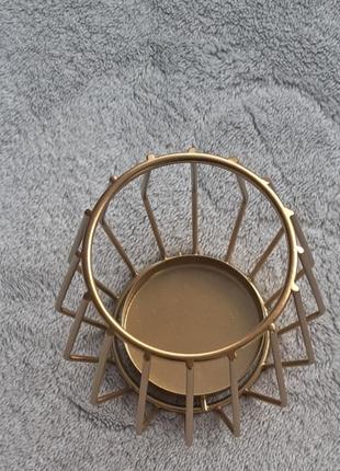 Свічник металевий декоративний, чорний підсвічник металевий, золотий підсвічник...