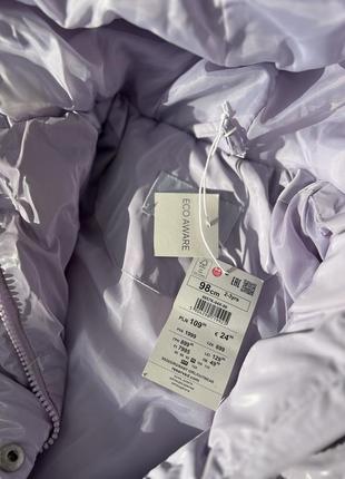 Фиолетовая удлиненная куртка для девчики 2-3р сиреневая куртка лаковая стеганая куртка reserved 98см4 фото