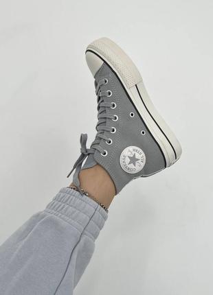 Converse на флисе кеды серые сникерсы кроссовки