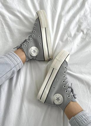 Converse на флисе кеды серые сникерсы кроссовки