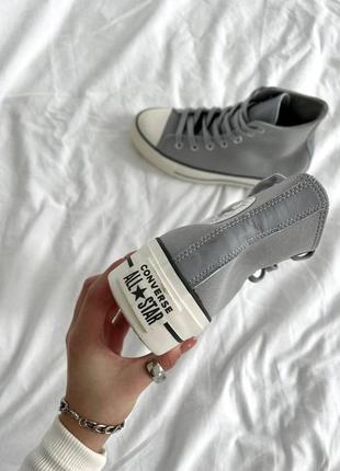 Демисезонні конверси на флісі converse. колір сірий з білим.8 фото